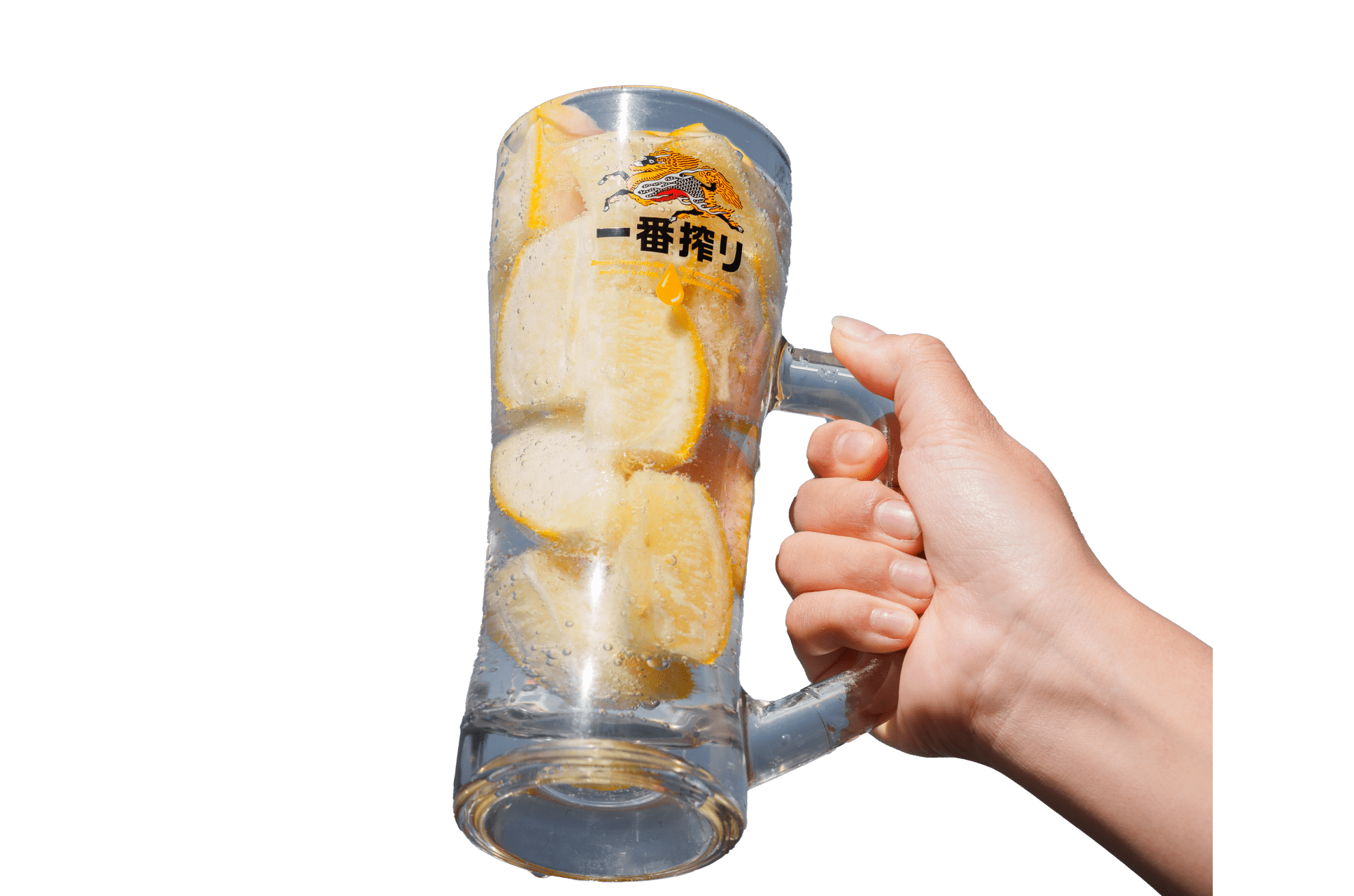 凍結レモンサワーを持った写真